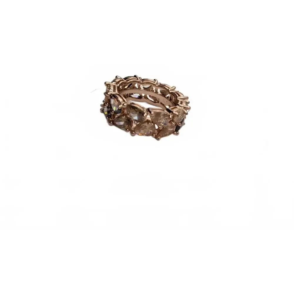 Elegant Rose Gold plated Multi-Stone Ring Size 7